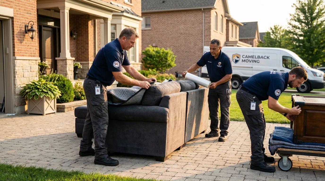 Large estate moving crew wrapping furniture in Kelseyville, CA